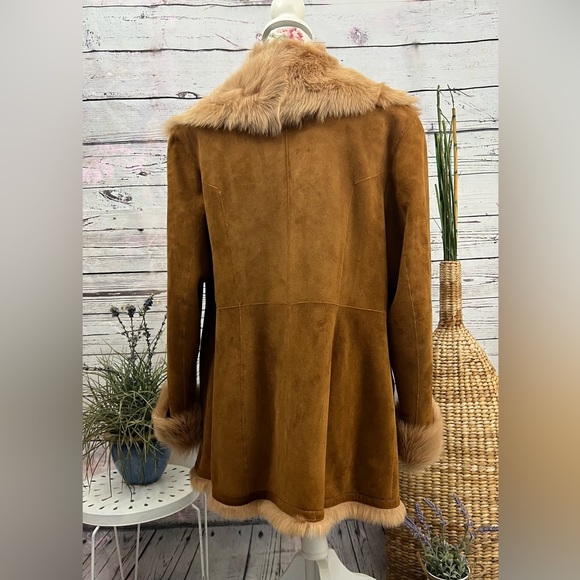 Blue Duck Shearling Jacket w/Fox Collar and Cuffs Size L (REVERSIBLE!!) - Picture 4 of 12